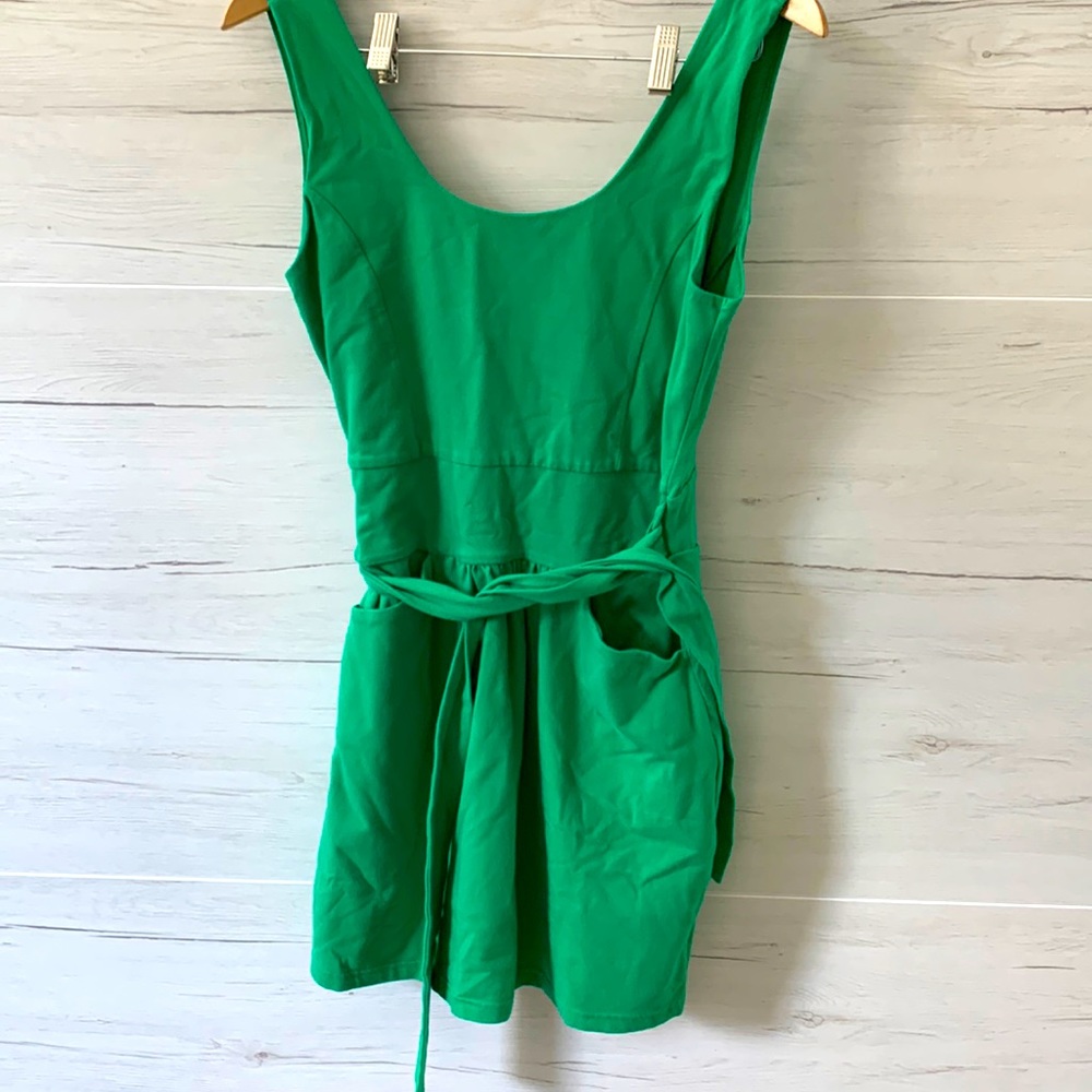 Cotton tank dress slitted back